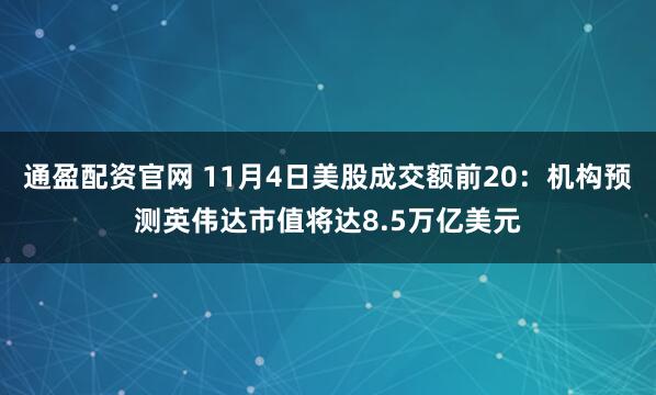 通盈配资官网 11月4日美股成交额前20：机构预测英伟达市值将达8.5万亿美元